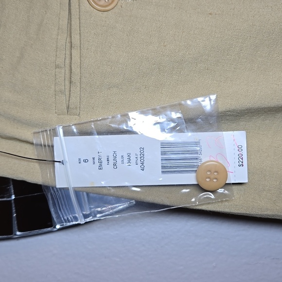 Theory Emery T Linen Rayon Stretch Crunch Khaki High-Waist Wide-Leg Trousers - Picture 11 of 16